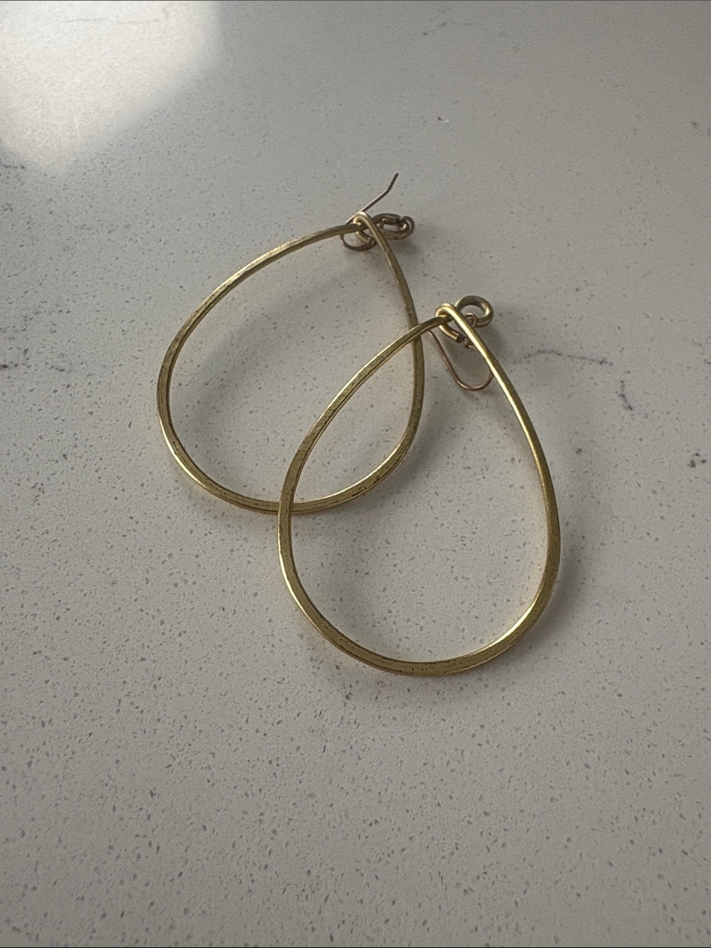 Gold Teardrop Hoop Earrings - Minimal Women's Jewelry